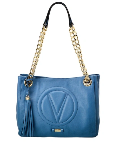 Valentino By Mario Valentino Luisa Signature Leather Shoulder Bag In Blue