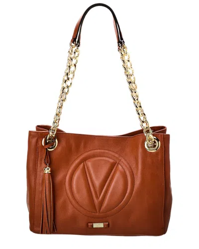Valentino By Mario Valentino Luisa Signature Leather Shoulder Bag In Brown