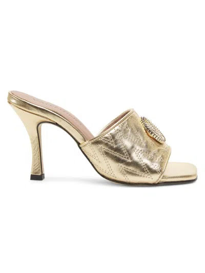 Valentino By Mario Valentino Women's Venere 90mm Leather Slide Sandals In Gold