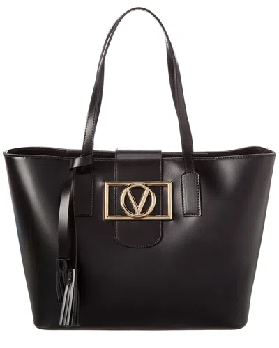 Valentino By Mario Valentino Marion Leather Tote In Black