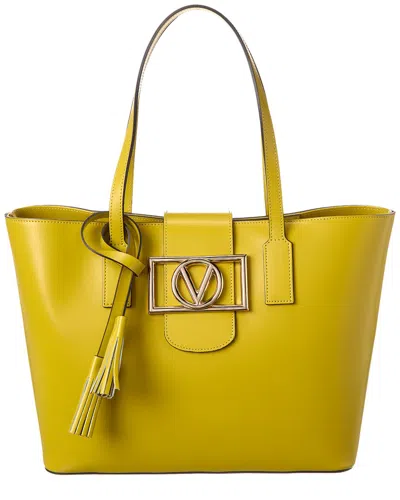 Valentino By Mario Valentino Marion Leather Tote In Yellow