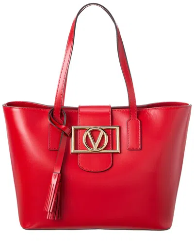 Valentino By Mario Valentino Marion Leather Tote In Red