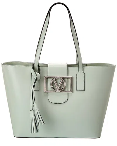 Valentino By Mario Valentino Marion Super V Leather Tote In Green