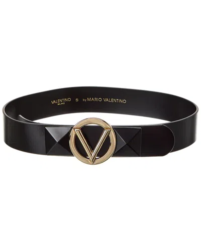 Valentino By Mario Valentino Giusy Leather Belt In Black