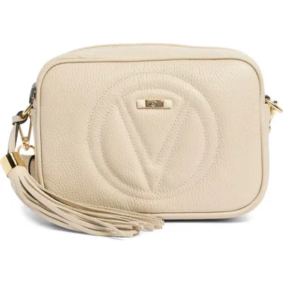 Valentino By Mario Valentino Mia Dollaro Vlogo Leather Crossbody Bag In White