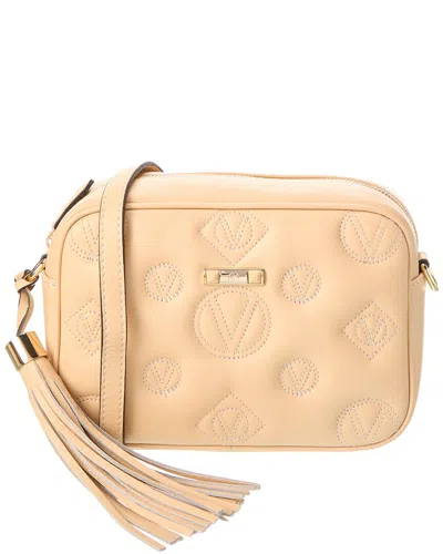 Valentino By Mario Valentino Mia Petit Signature Leather Crossbody In Beige