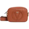 Valentino By Mario Valentino Mia Rock Stud Leather Crossbody Bag In Brown