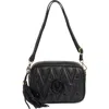 Valentino By Mario Valentino Mia Vlogo Quilted Leather Shoulder Bag In Black