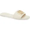 Valentino By Mario Valentino Mia Vlogo Slide Sandal In Cream