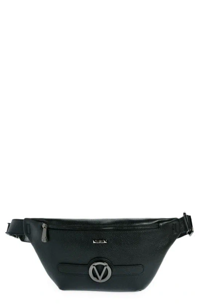 Valentino By Mario Valentino Mikey Dollaro Leather Belt Bag In Black