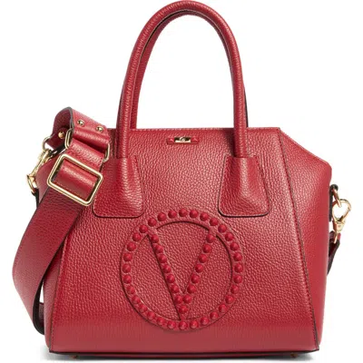 Valentino By Mario Valentino Minimi Vlogo Leather Shoulder Bag In Red