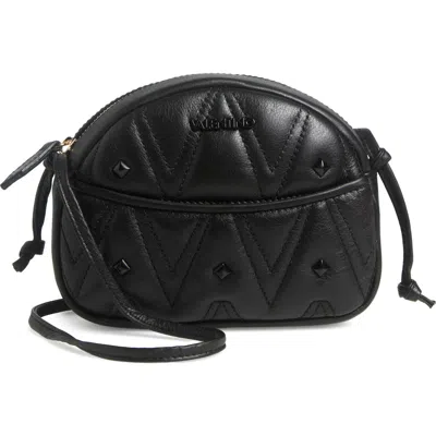 Valentino By Mario Valentino Moony Diamond Leather Crossbody Bag In Black