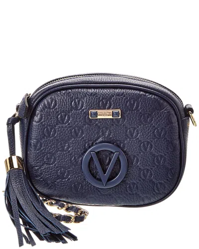 Valentino By Mario Valentino Nina Dollaro Monogram Leather Crossbody In Blue