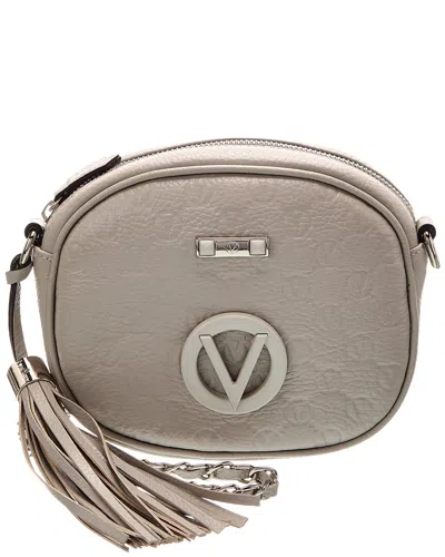 Valentino By Mario Valentino Nina Dollaro Monogram Leather Crossbody In Grey