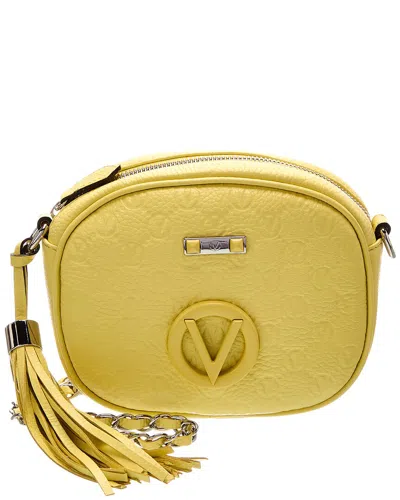 Valentino By Mario Valentino Nina Dollaro Monogram Leather Crossbody In Yellow