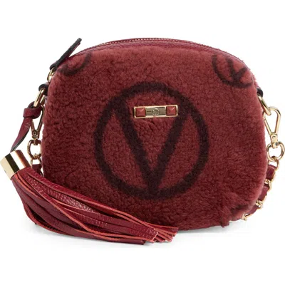 Valentino By Mario Valentino Nina Genuine Shearling Crossbody Bag In Brown