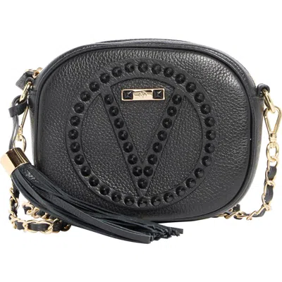 Valentino By Mario Valentino Nina Rockstud Leather Crossbody Bag In Black