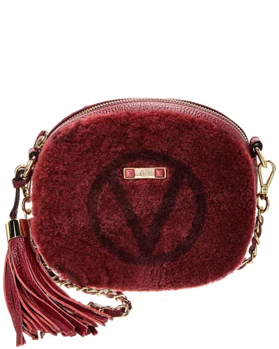 Valentino By Mario Valentino Nina Shearling Crossbody In Brown