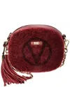 Valentino By Mario Valentino Nina Shearling Crossbody In Brown