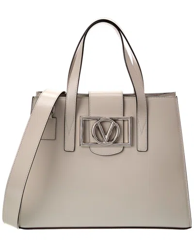 Valentino By Mario Valentino Noelle Super V Leather Tote In Grey