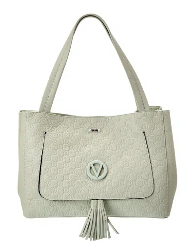 Valentino By Mario Valentino Ollie Dollaro Monogram Leather Tote In Green