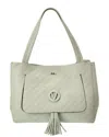Valentino By Mario Valentino Ollie Dollaro Monogram Leather Tote In Green