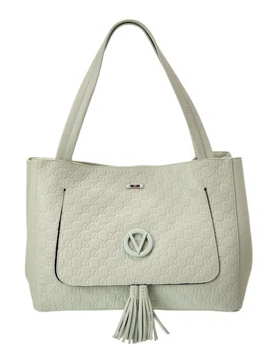 Valentino By Mario Valentino Ollie Dollaro Monogram Leather Tote In Green