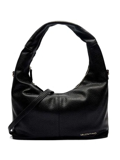 Valentino By Mario Valentino Pebbled-texture Logo-lettering Tote Bag In Burgundy