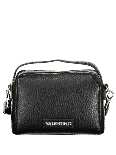 Valentino By Mario Valentino Pebbled-texture Logo-patch Bag In Black