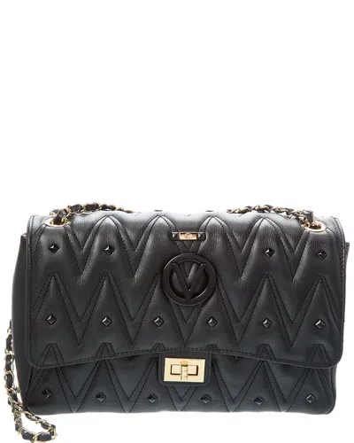 Valentino By Mario Valentino Posh Diamond Leather Shoulder Bag In Black