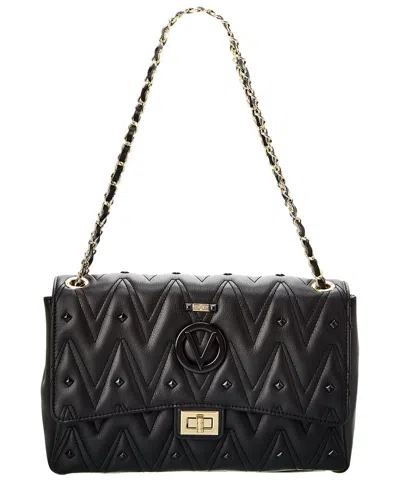 Valentino By Mario Valentino Posh Diamond Leather Shoulder Bag In Black
