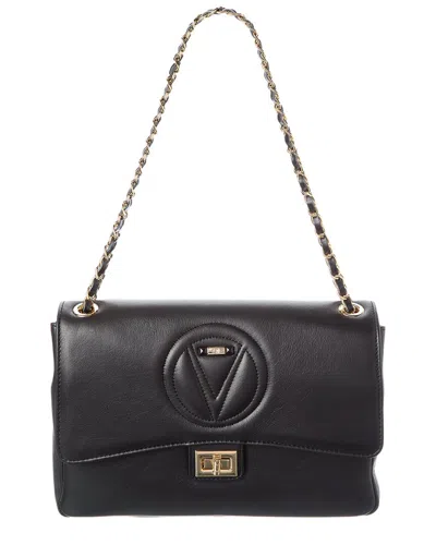 Valentino By Mario Valentino Posh Leather Shoulder Bag In Black