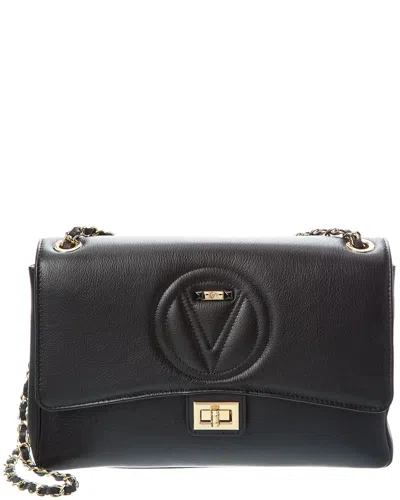 Valentino By Mario Valentino Posh Signature Leather Shoulder Bag In Black