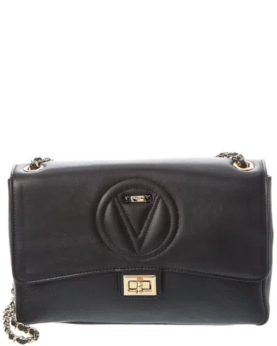 Valentino By Mario Valentino Posh Signature Leather Shoulder Bag In Black