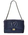 Valentino By Mario Valentino Posh Signature Leather Shoulder Bag In Blue
