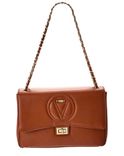 Valentino By Mario Valentino Posh Signature Leather Shoulder Bag In Brown