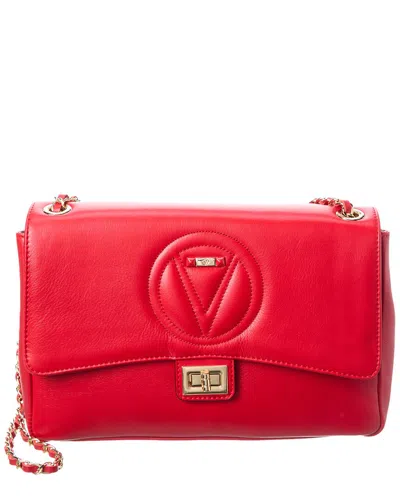 Valentino By Mario Valentino Posh Signature Leather Shoulder Bag In Red