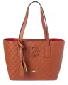 Valentino By Mario Valentino Prince Medallion Leather Tote In Brown