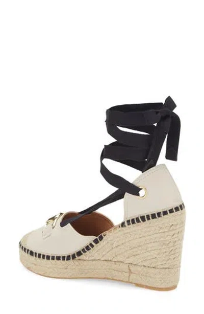 Valentino By Mario Valentino Roxana Vlogo Wedge Sandal In Cream Black