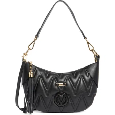 Valentino By Mario Valentino Sabrine Diamond Quilted Shoulder Bag In Black