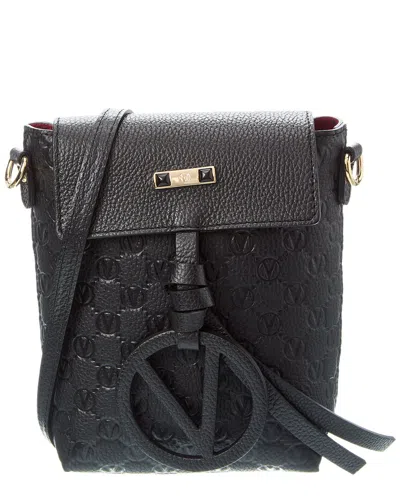 Valentino By Mario Valentino Salma Medallion Leather Crossbody In Black