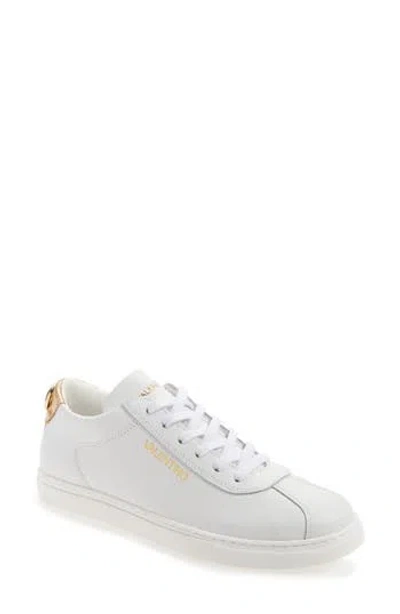 Valentino By Mario Valentino Sandy Low Top Sneaker In White Gold