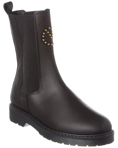 Valentino By Mario Valentino Senna Leather Boot In Black