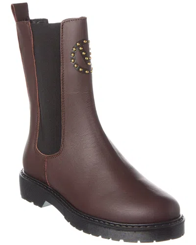 Valentino By Mario Valentino Senna Leather Boot In Brown