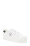 Valentino By Mario Valentino Serena Vlogo Sneaker In White Black