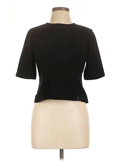 Pre-owned Valentino By Mario Valentino Short Sleeve Top Black Keyhole Neckline Tops