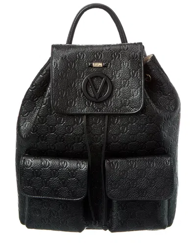 Valentino By Mario Valentino Simeon Dollaro Monogram Leather Backpack In Black