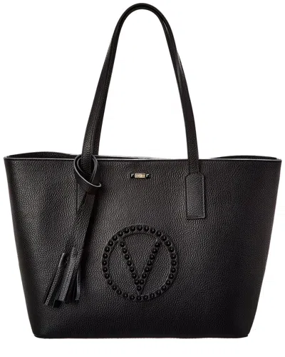 Valentino By Mario Valentino Soho Rock Leather Tote In Black