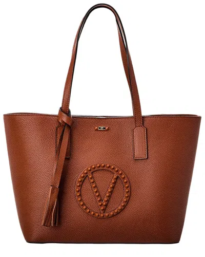 Valentino By Mario Valentino Soho Rock Leather Tote In Brown