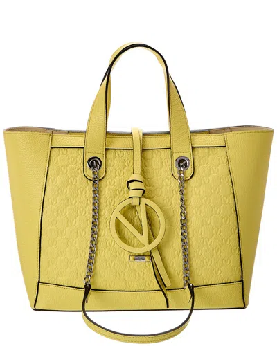 Valentino By Mario Valentino Sophie Medallion Leather Tote In Yellow